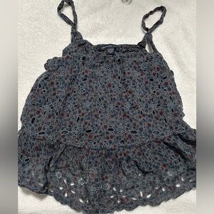 American Eagle Outfitters Blue and Red Floral Cropped Camisole
